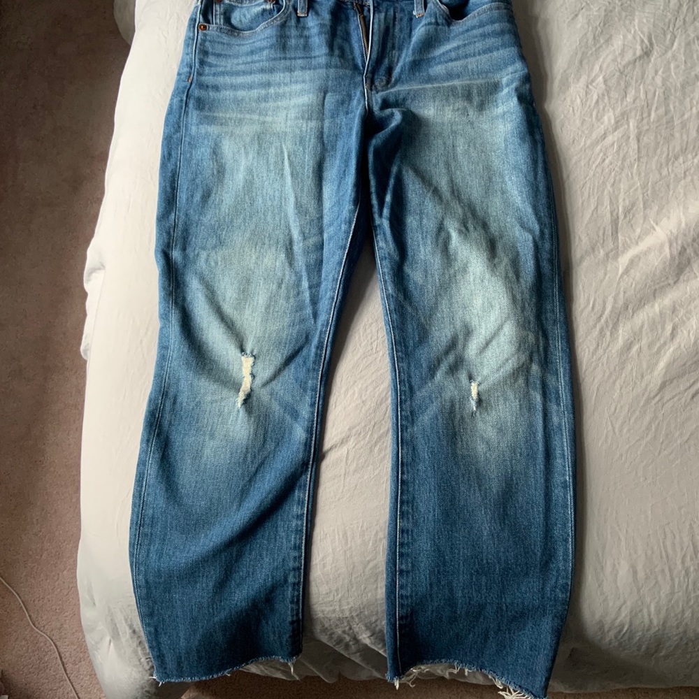 NEW Madewell Raw Hem Slim High Rise Boy Jean